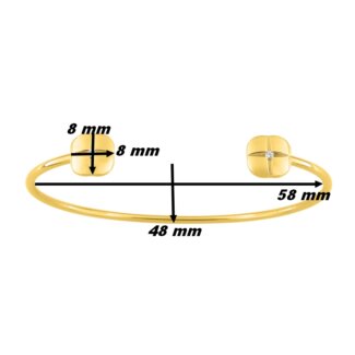 Bracelet jonc Femme plaqué or et oxydes MURAT, dimensions