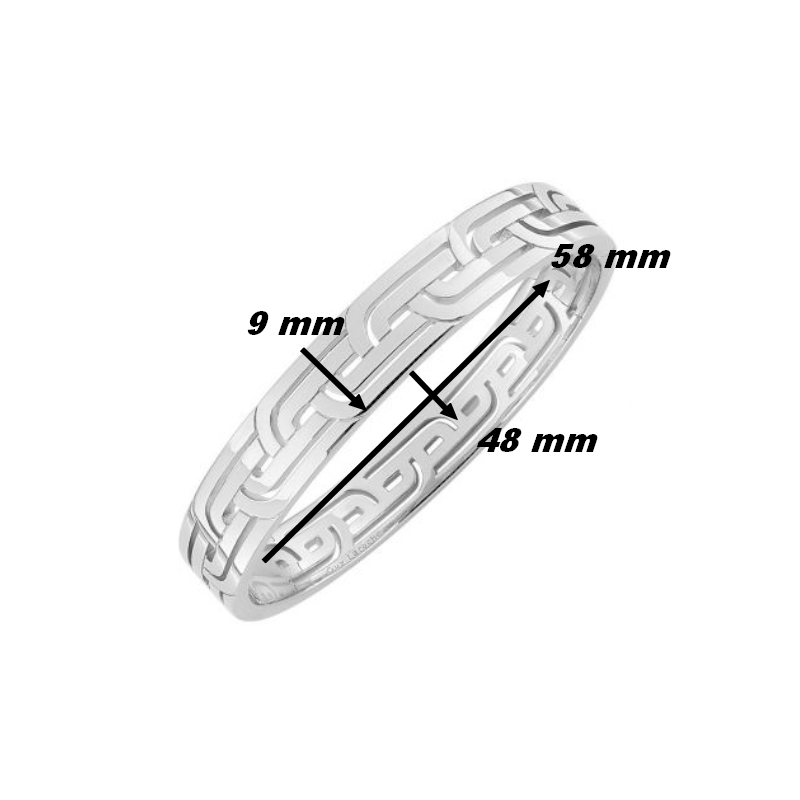 Bracelet-jonc-ouvrant-Femme-Argent-GUY-LAROCHE-G33055-01-mesures Dimensions bracelet jonc ouvrant femme Argent Guy Laroche