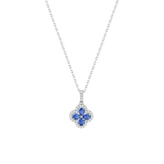 Collier Femme Argent 925/1000 et Oxydes de zirconium blancs et bleus CHRISTIAN BERNARD