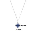 Collier Femme Argent 925/1000 et Oxydes de zirconium blancs et bleus CHRISTIAN BERNARD, dimensions