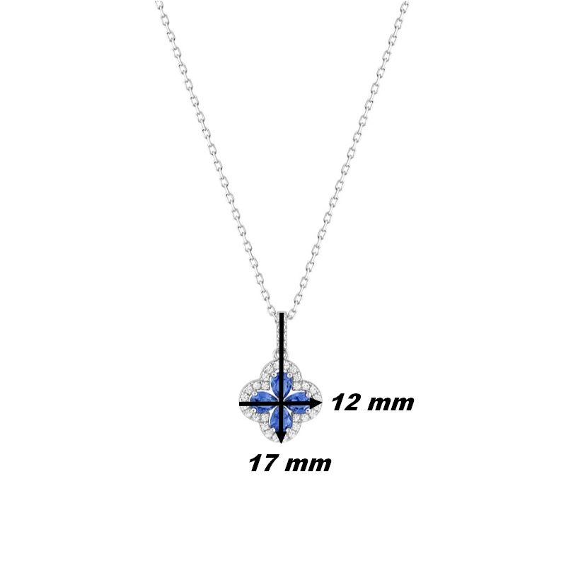 Collier Femme Argent 925/1000 et Oxydes de zirconium blancs et bleus CHRISTIAN BERNARD, dimensions