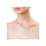 Collier Femme Argent 925/1000 et Oxydes de zirconium carré MURAT porté
