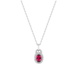Collier Femme Argent 925/1000 et Oxydes de zirconium rouge et blancs CHRISTIAN BERNARD