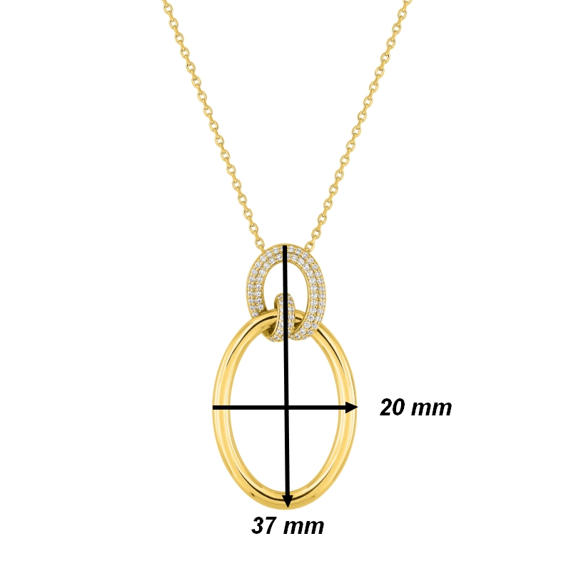 Collier Femme Plaqué Or et Oxydes de zirconium MURAT, dimensions