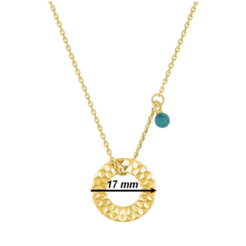 Collier Femme Plaqué Or et Turquoise MURAT, dimensions