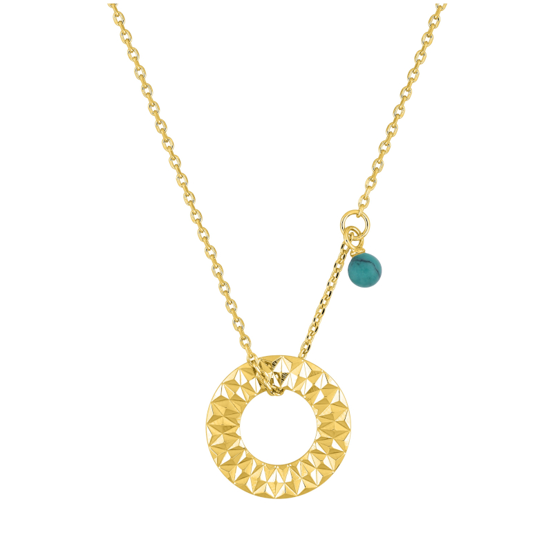 Collier Femme Plaqué Or et Turquoise MURAT