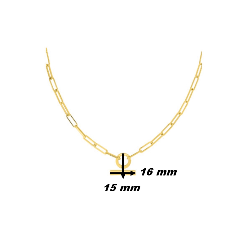 Collier Femme Plaqué Or et Oxydes de zirconium MURAT, dimensions