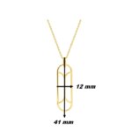 Collier long Femme graphique Plaqué Or MURAT, dimensions