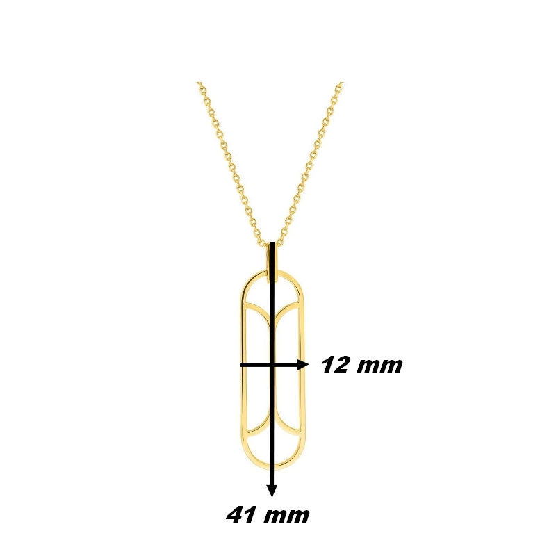 Collier long Femme graphique Plaqué Or MURAT, dimensions