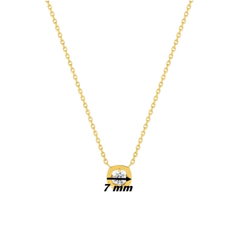 Collier Femme Plaqué Or et Oxyde de zirconium MURAT, dimensions