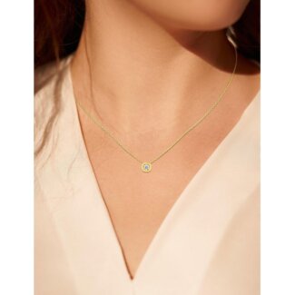 Collier Femme Plaqué Or et Oxyde de zirconium MURAT porté