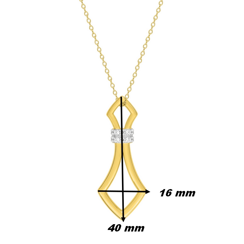 Collier long Femme Plaqué Or et Oxydes de zirconium MURAT, dimensions