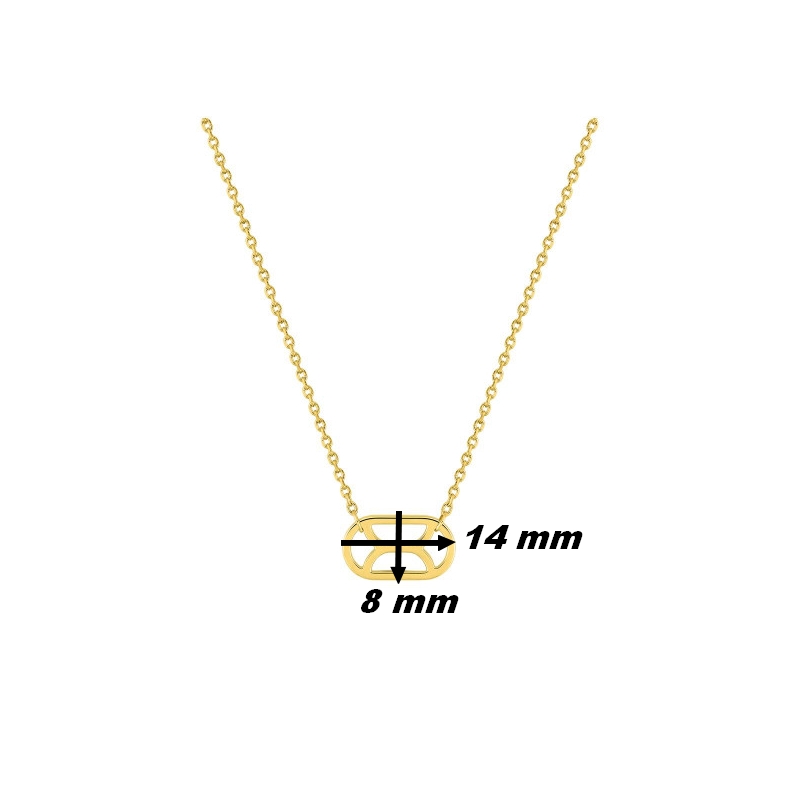 Collier graphique Femme Plaqué Or MURAT, dimensions