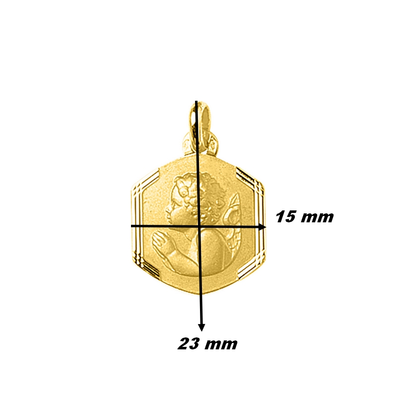 Medaille-Ange-Or-jaune-robbez-masson-32616-dimensions Pendentif Médaille Ange Or jaune 750/1000 ROBBEZ MASSON, dimensions