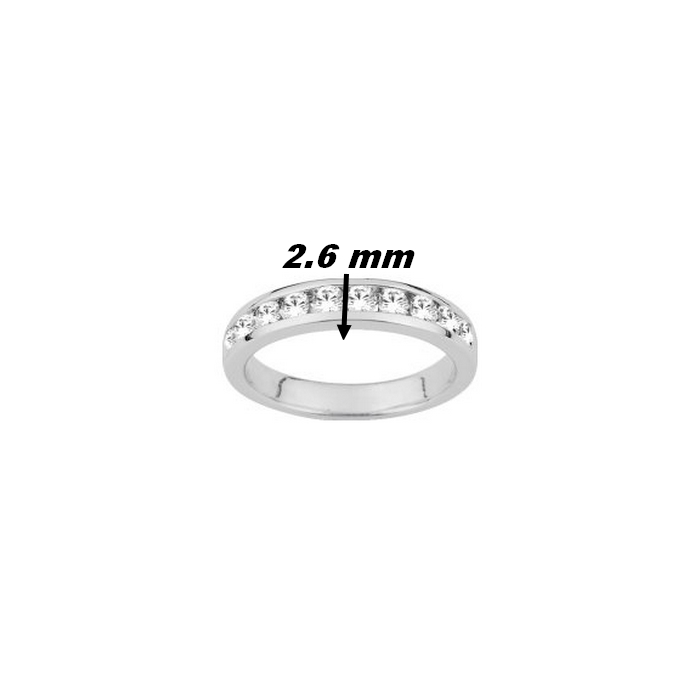 alliance-femme-argent-925-oxydes-robbre-masson-ASRL06Z-largeur Alliance Femme Argent 925/1000 et Oxydes de zirconium ROBBEZ MASSON, largeur