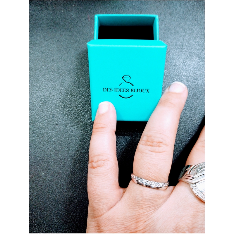 Alliance lisse et lapidée Femme Argent 925/1000 ROBBEZ MASSON, autre vue