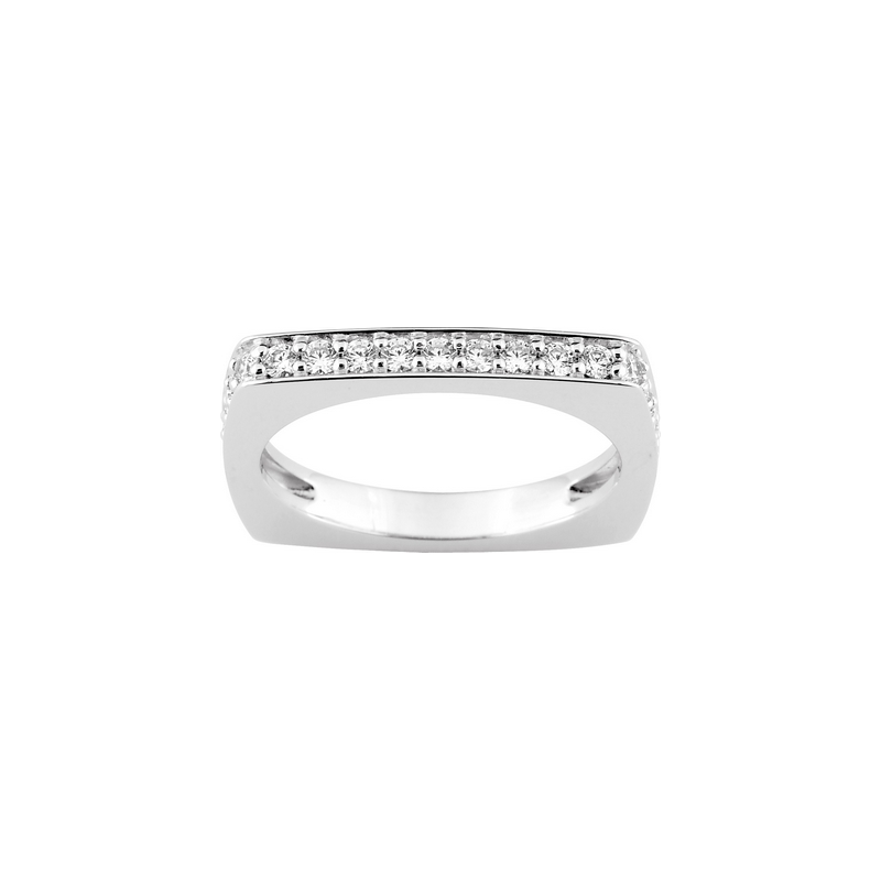 Alliance rectangulaire Femme Argent 925/1000 et Oxydes de zirconium ROBBEZ MASSON