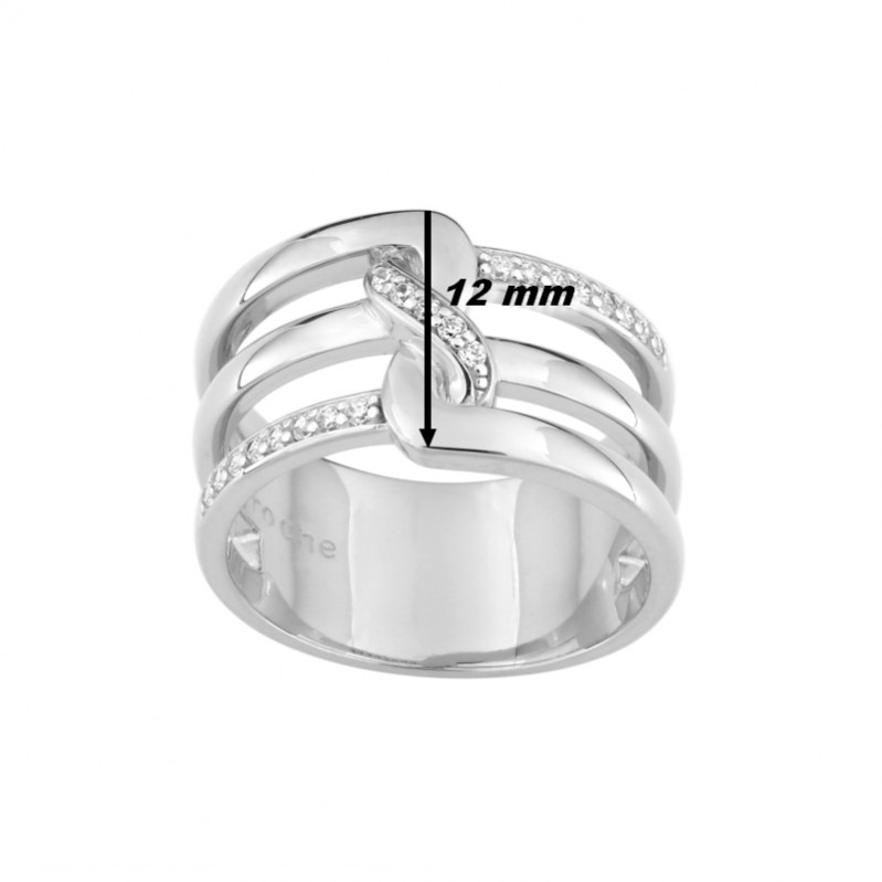 Bague Femme Argent et Oxydes Guy Laroche largeur