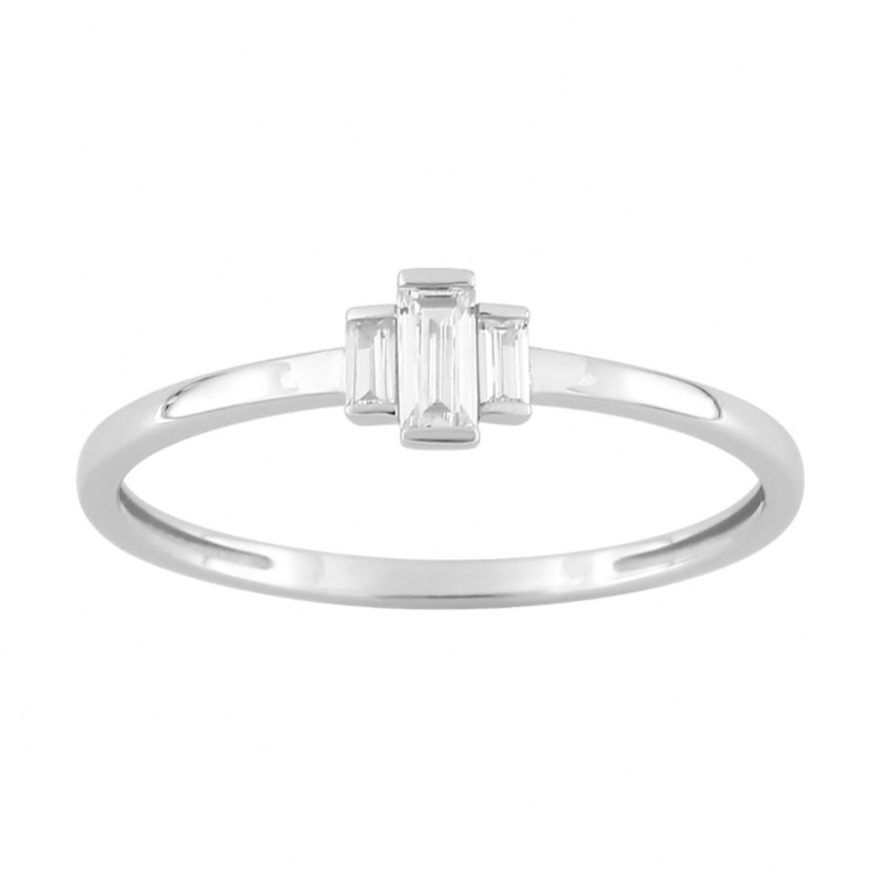 Bague Femme Or blanc 750/1000 et Oxydes de zirconium ROBBEZ MASSON
