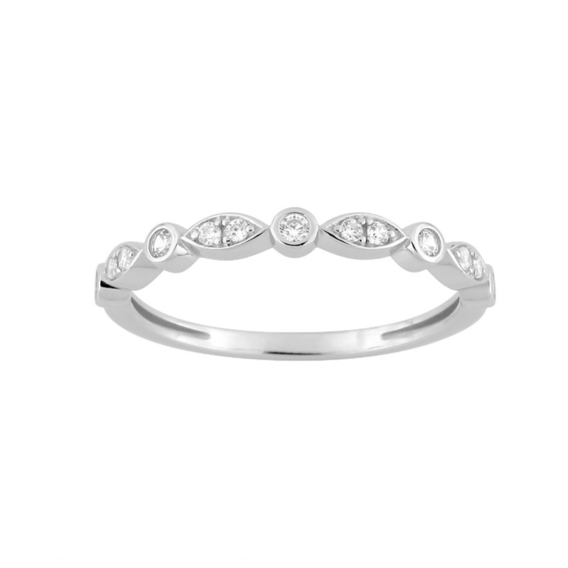Bague Femme Or blanc 750/1000 et Oxydes de zirconium ROBBEZ MASSON