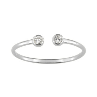 Bague ouverte Femme Or blanc 750/1000 et Oxydes de zirconium ROBBEZ MASSON