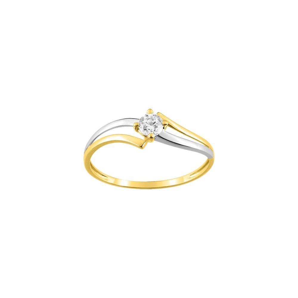 bague-femme-or-jaune-750-rhodium-oxyde-robbez-masson-08SI39BZ Bague Femme Or jaune, Rhodium et Oxyde de zirconium ROBBEZ MASSON