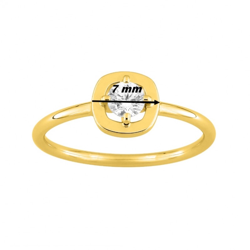 Bague Femme Plaqué Or et Oxyde de zirconium MURAT, largeur