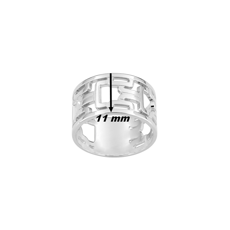 Adoptez un style contemporain avec cette bague Prospective Graphique en argent 925‰ rhodié. Son motif géométrique aux lignes adoucies apporte une touche de modernité à votre main, tout en finesse. À la fois audacieuse et élégante, cette bague devient vite un indispensable de votre boîte à bijoux., largeur
