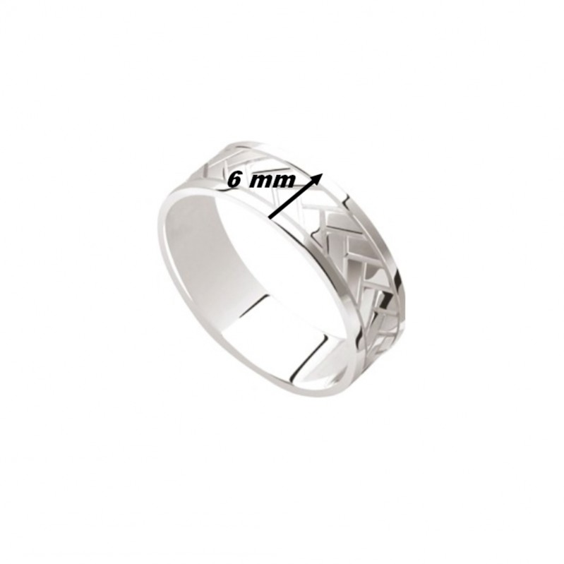 Bague graphique Homme Argent MURAT, largeur