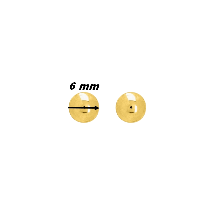 Boucles d’oreilles boule 6mm Femme Or jaune 750/1000 ROBBEZ MASSON, diamètre