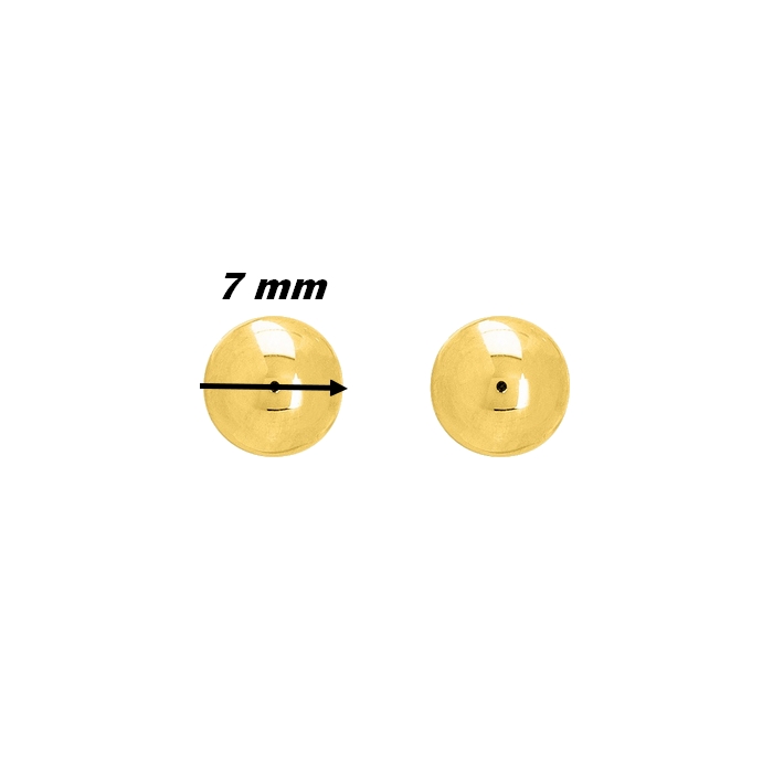 Boucles d’oreilles boule 7mm Femme Or jaune 750/1000 ROBBEZ MASSON, diamètre