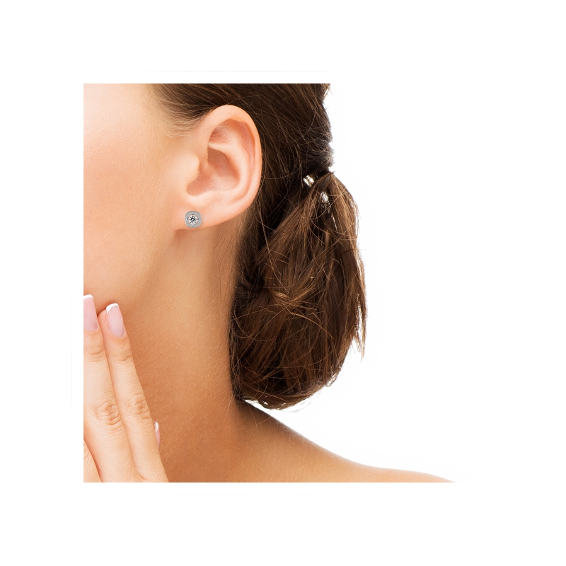 Boucles d'oreilles Femme Argent et Oxydes MURAT portées