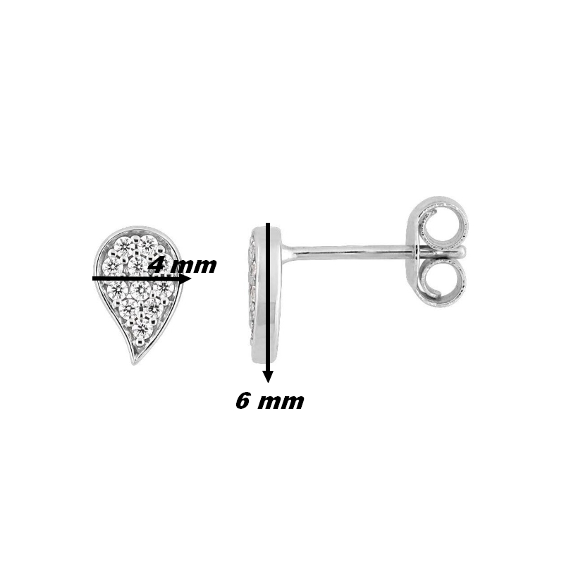 Boucles d’oreilles Femme Or blanc 750/1000 et Oxydes de zirconium ROBBEZ MASSON, dimensions