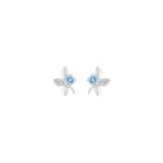 Boucles d’oreilles clous Femme Or blanc750/1000, Topazes et Oxydes de zirconium ROBBEZ MASSON