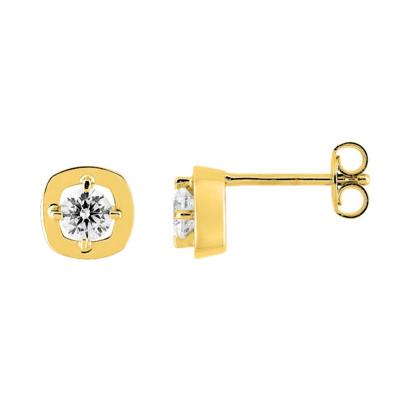 Boucles d'oreilles clou Femme Plaqué Or et Oxydes MURAT