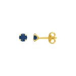 Boucles d’oreilles clous 2.5 mm Femme Or jaune 750/1000 et Saphir ROBBEZ MASSON