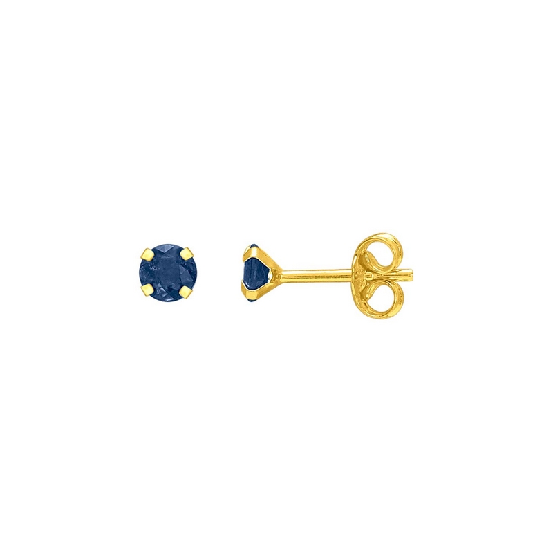 Boucles d’oreilles clous 2.5 mm Femme Or jaune 750/1000 et Saphir ROBBEZ MASSON