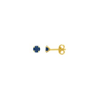 Boucles d’oreilles clous 2 mm Femme Or jaune 750/1000 et Saphir ROBBEZ MASSON