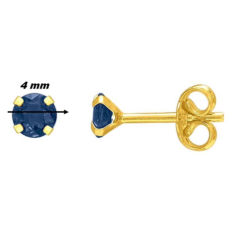 boucles-oreilles-clou-or-jaune-750-saphir-robbez-masson-8035-.4S-diametre Boucles d’oreilles clous 4 mm Femme Or jaune 750/1000 et Saphir ROBBEZ MASSON, diamètre
