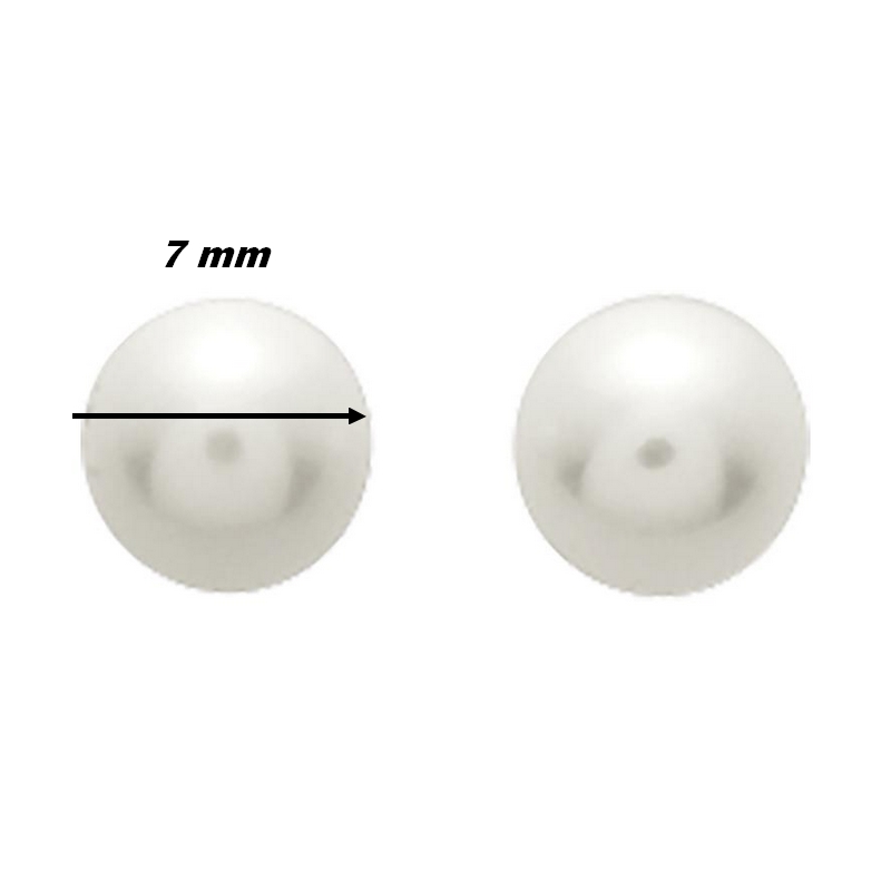 Boucles d’oreilles clous Perles de culture 7 mm Or jaune 750/1000 ROBBEZ MASSON, diamètre
