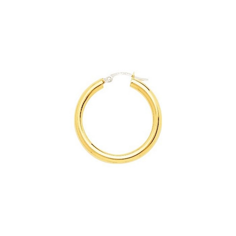 Boucles d’oreilles créoles lisses Femme Or jaune 750/1000 ROBBEZ MASSON