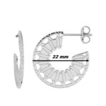 Boucles d'oreilles demi créoles Femme Argent MURAT, dimensions