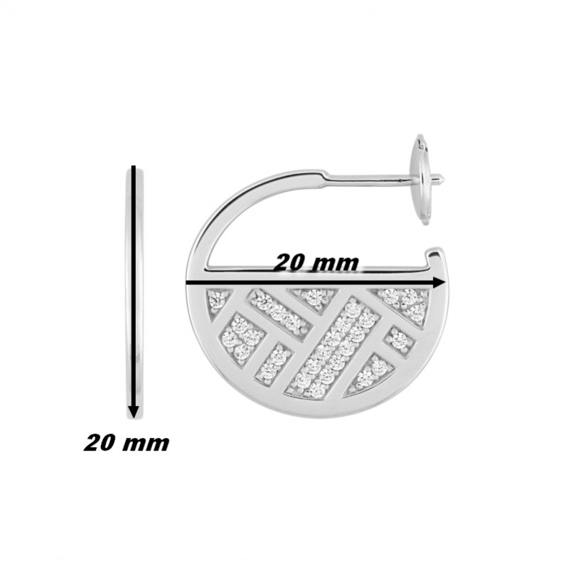 boucles-oreilles-femme-argent-oxydes-guy-laroche-g35032-11-dimensions Boucles d'oreilles demi créoles Femme Argent et Oxydes Guy Laroche