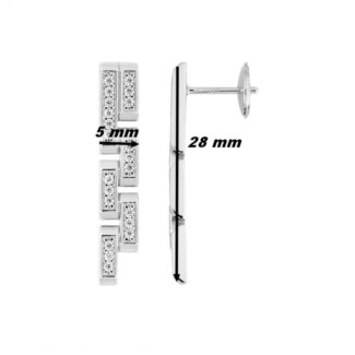 Boucles d'oreilles Femme pendantes Argent et Oxydes Guy Laroche dimensions