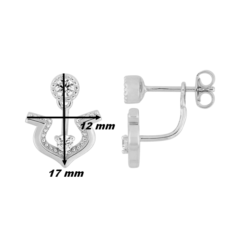 Boucles d'oreilles Femme Argent et Oxydes MURAT, dimensions