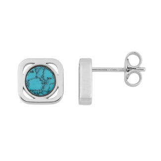 Boucles d'oreilles Femme Argent et Turquoise MURAT