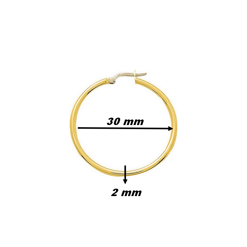 Boucles d’oreilles créoles Femme Or jaune 750/1000 ROBBEZ MASSON, dimensions