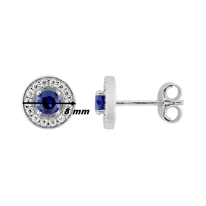 Boucles d’oreilles Femme Argent 925/1000 et Oxydes de zirconium bleus et blancs CHRISTIAN BERNARD, diamètre