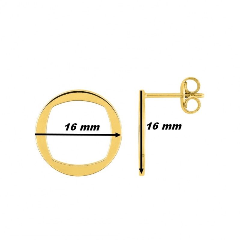 Boucles d'oreilles Femme Plaqué or MURAT, dimensions