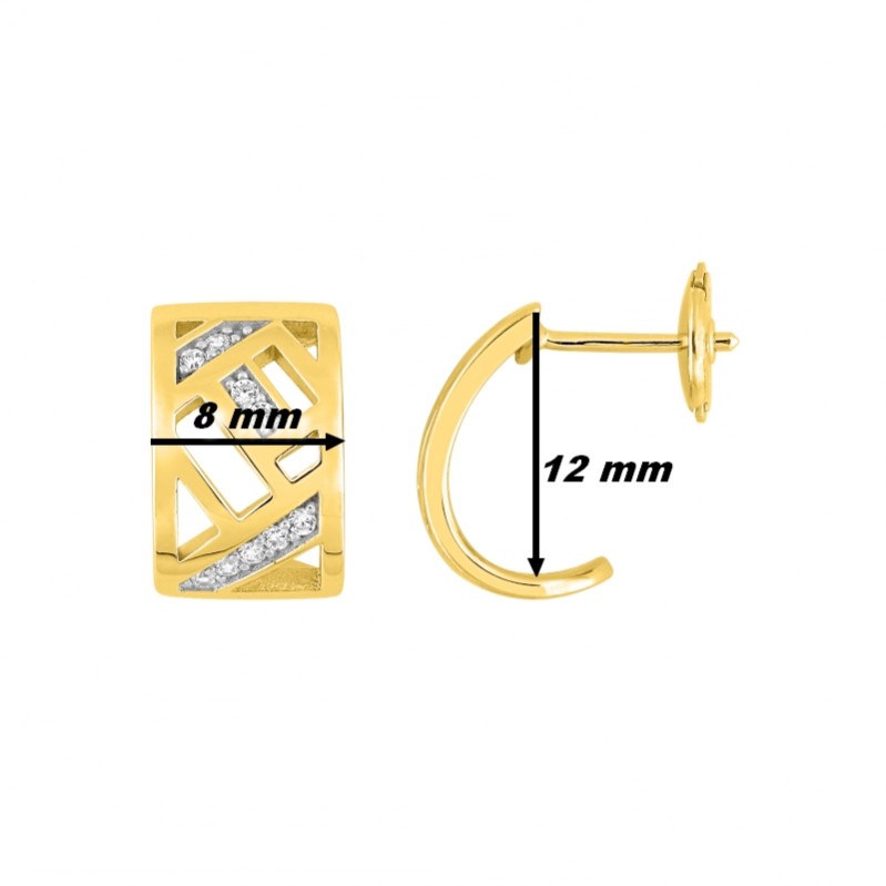 Boucles d'oreilles Femme Plaqué Or et Oxydes Guy Laroche dimensions